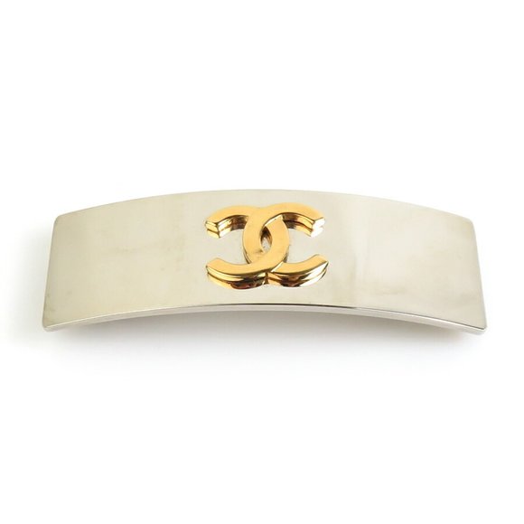 CHANEL Gold Logo Barette - Picture 1 of 5